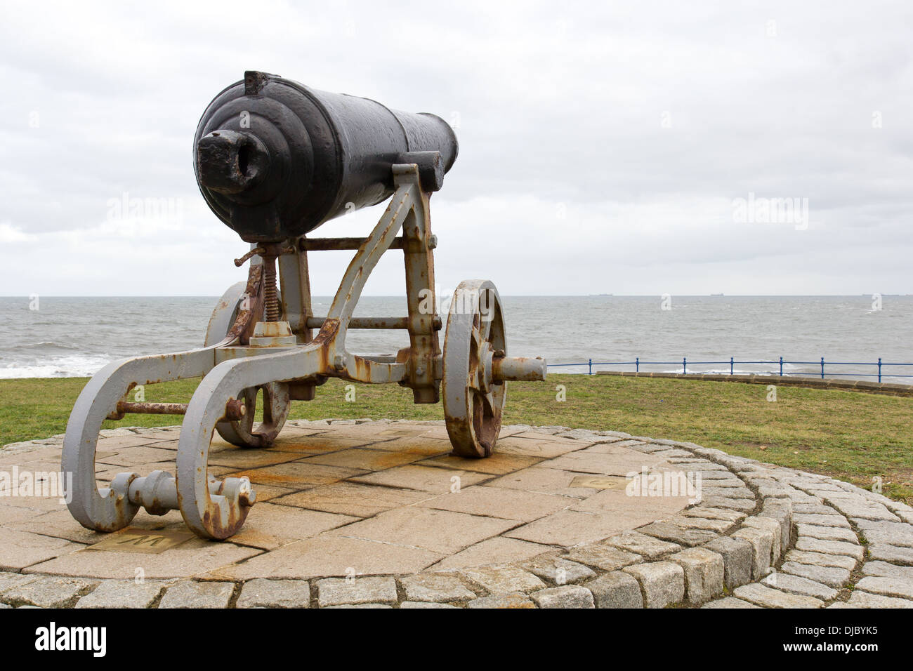 Una canon sul promontorio di Hartlepool Foto Stock
