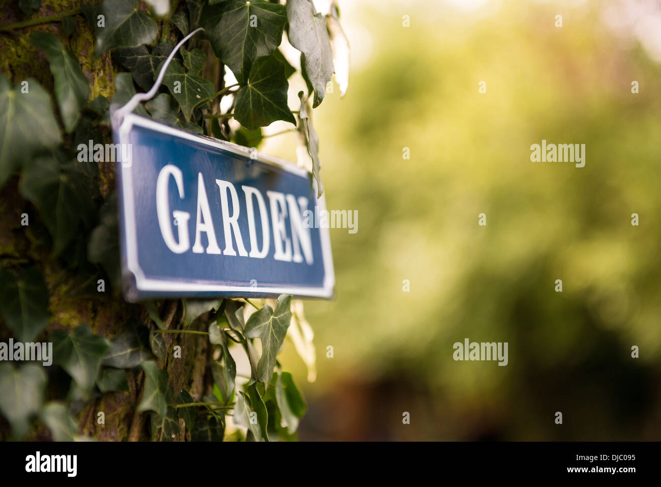 Segno del giardino Foto Stock