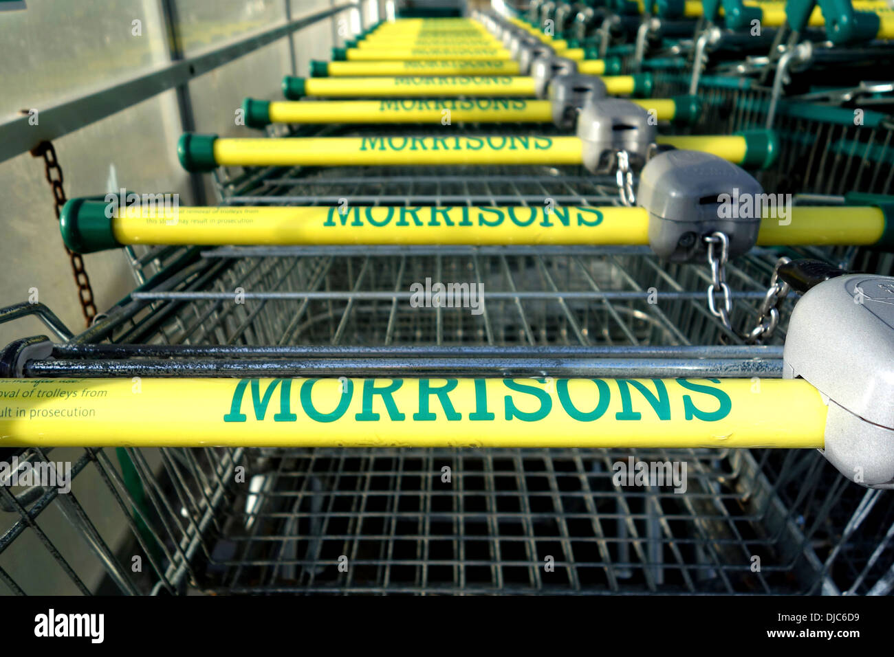 Morrisons trollies shopping Foto Stock