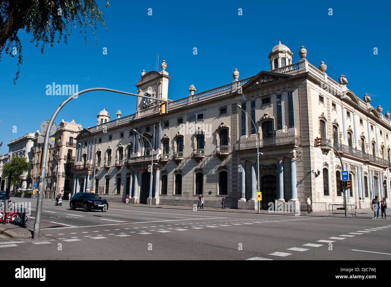 Delegacion del Gobierno edificio su Avd Marques De argentera, Ribera district, Barcellona, Spagna Foto Stock