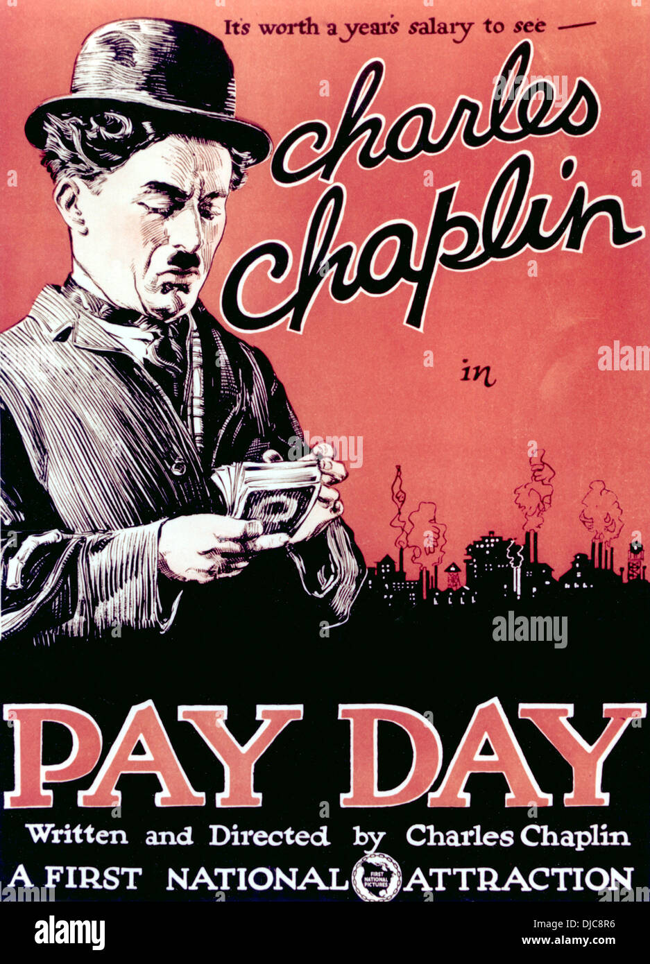 Poster del filmato, il giorno di paga, starring Charlie Chaplin, 1922 Foto Stock