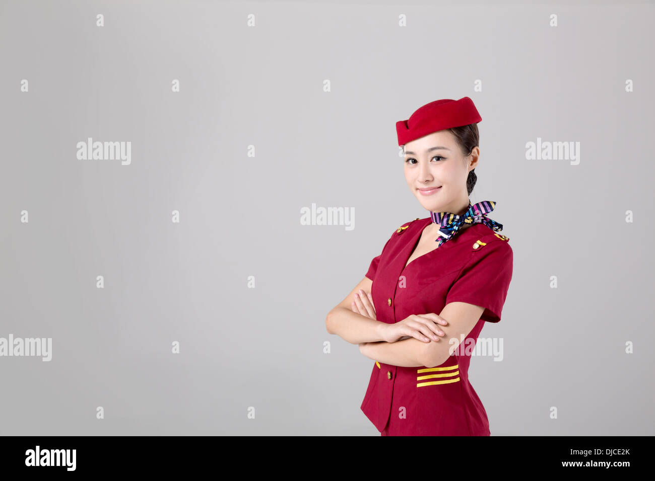 Hostess della compagnia aerea,Assistente di Volo,Host dell'aria,l'equipaggio di cabina Foto Stock