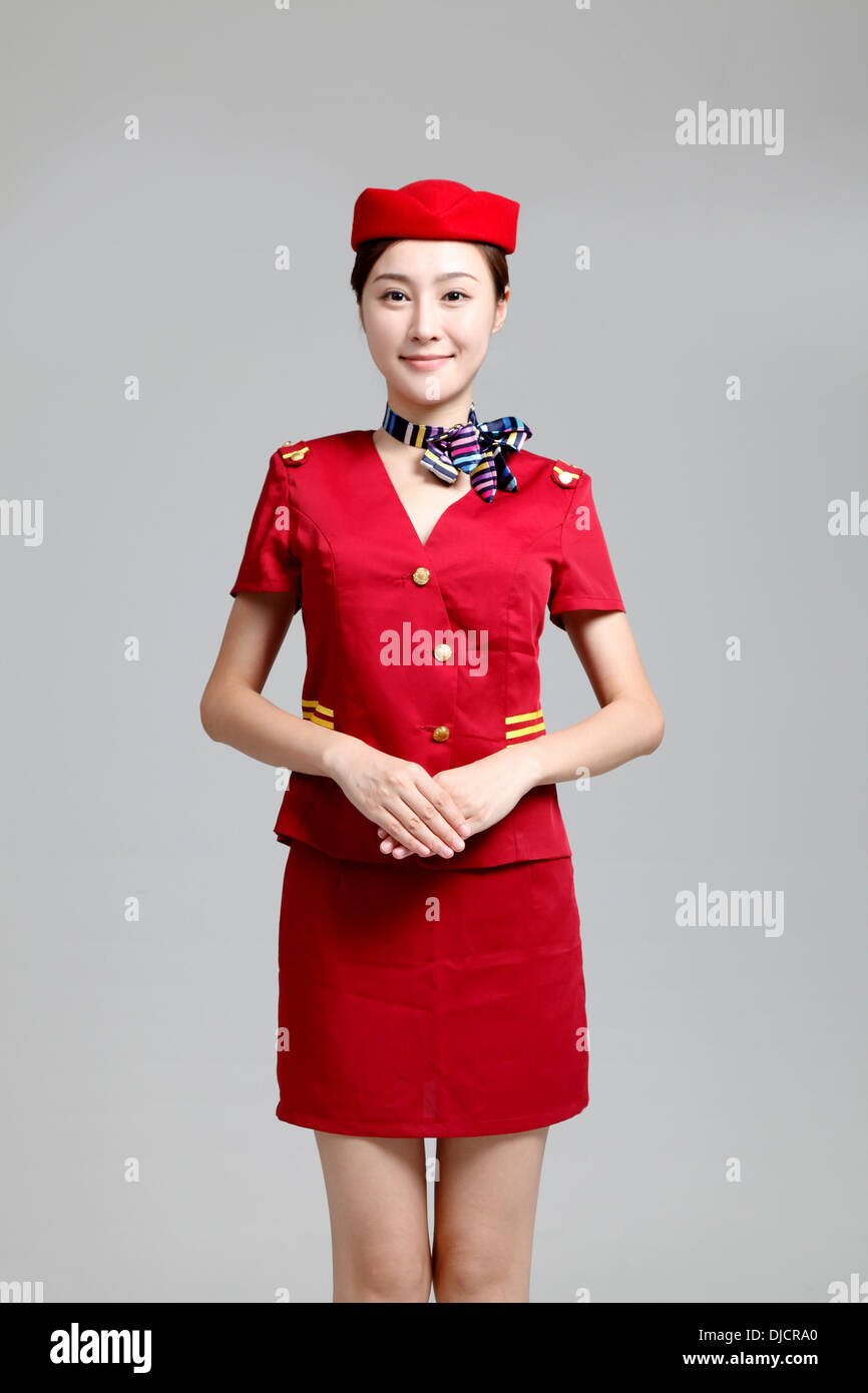 Hostess della compagnia aerea,Assistente di Volo,Host dell'aria,l'equipaggio di cabina Foto Stock