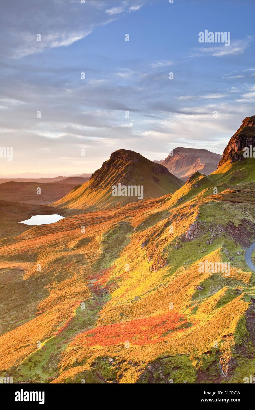 Alba sul Trotternish Ridge, Isola di Skye. Foto Stock