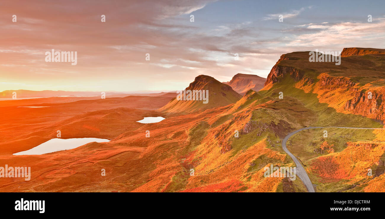 Alba sul Trotternish Ridge, Isola di Skye. Foto Stock