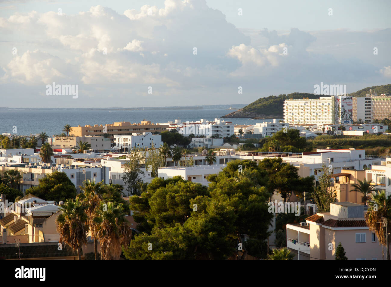 Platja d'en Bossa, Sant Josep de sa Talaia, ibiza, Spagna Foto Stock
