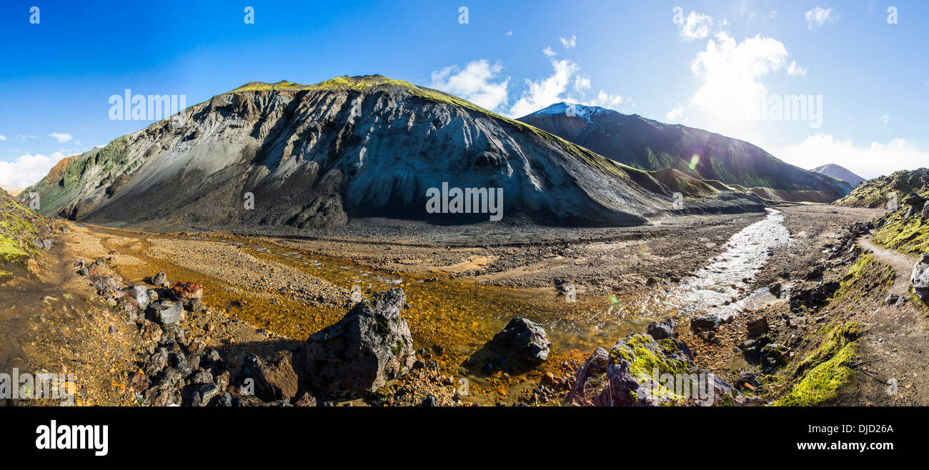 L'Islanda, Sudurland, Landmannalauger, altopiano vulcanico Foto Stock