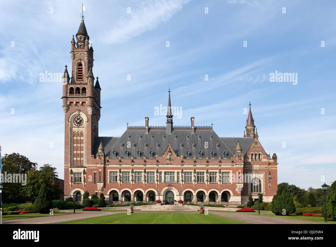 Il Palazzo della pace, la Corte internazionale di giustizia dell'Aia, Olanda Foto Stock