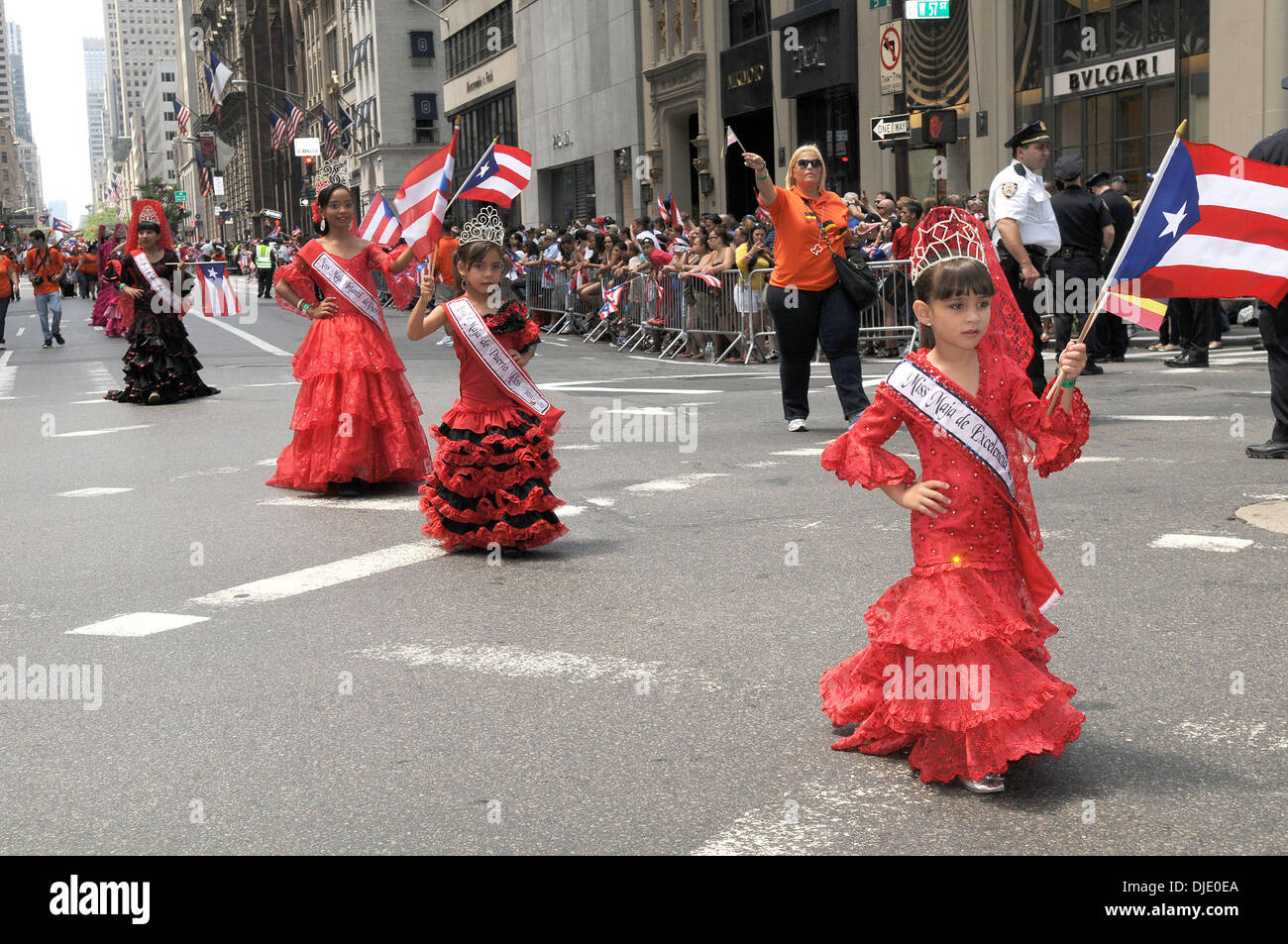 Nazionale di Puerto Rican giorno sfilano per le strade di Manhattan a New York City, Stati Uniti d'America - 10.06.12 Foto Stock