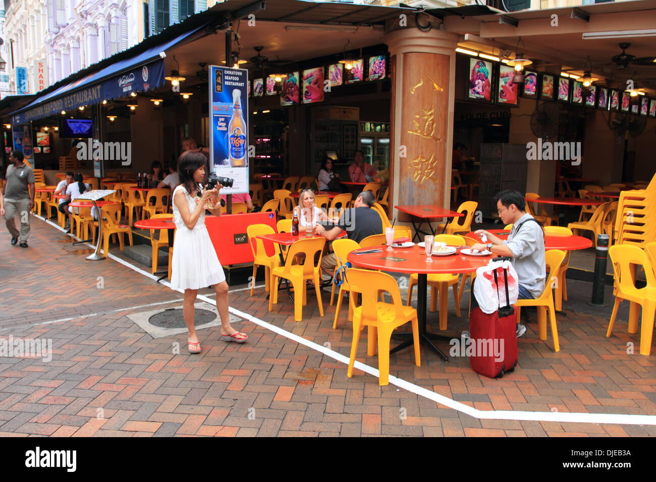 Shopping a Singapore china Town, ristorante Foto Stock