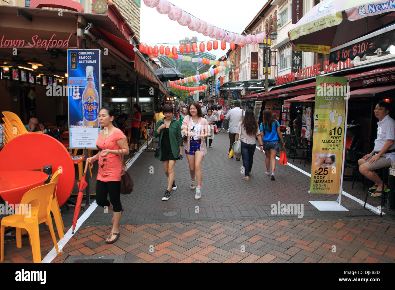 Shopping a Singapore china Town, ristorante Foto Stock