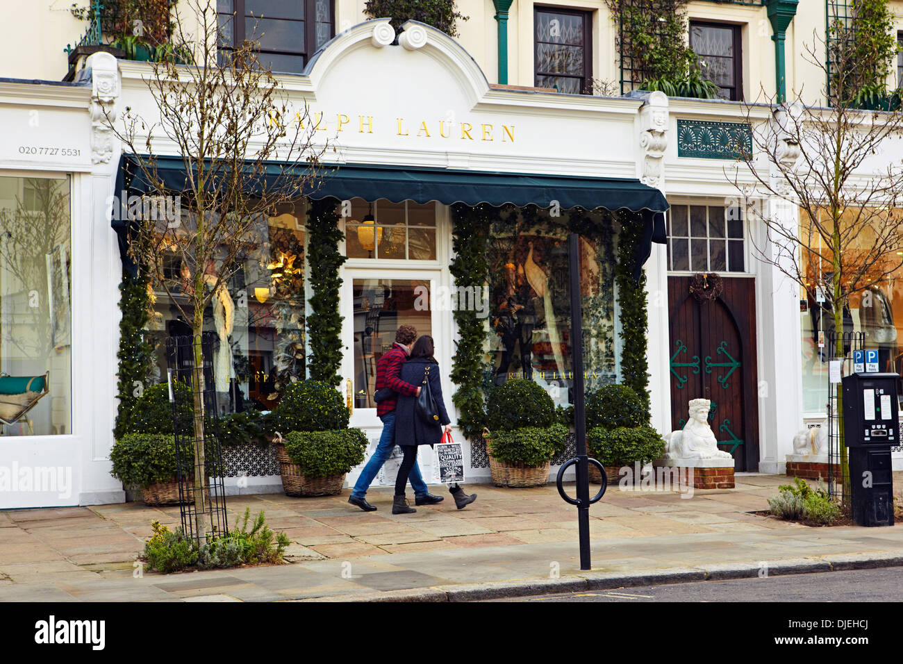 Westbourne Grove, Londra, Inghilterra, Regno Unito, Natale, shopping, l'inverno. Le immagini della laguna Foto Stock