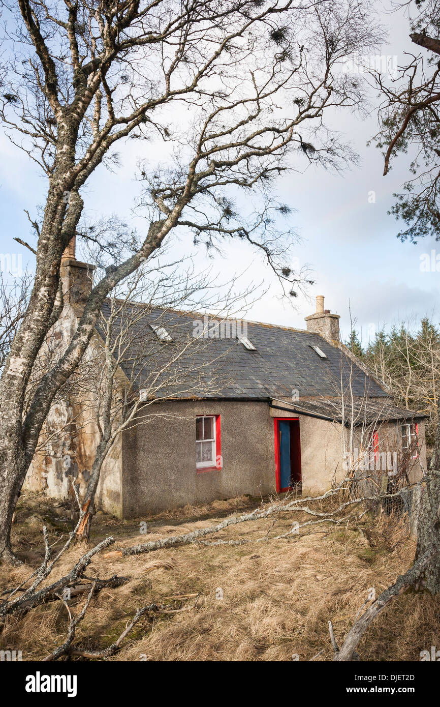Cottage abbandonati in Cabrach in Moray, Scozia. Foto Stock