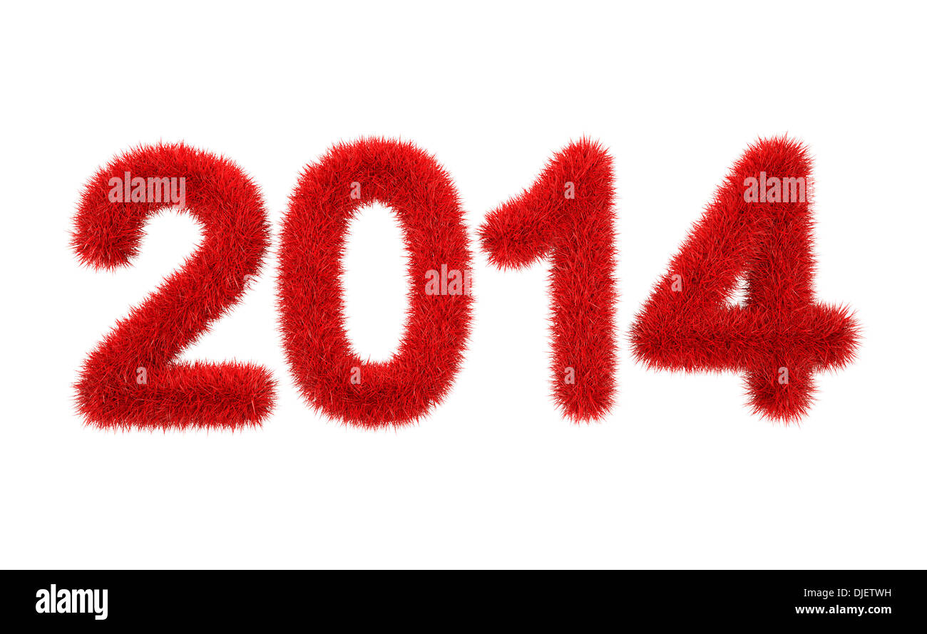 Anno Nuovo 2014 3d logo peloso Foto Stock