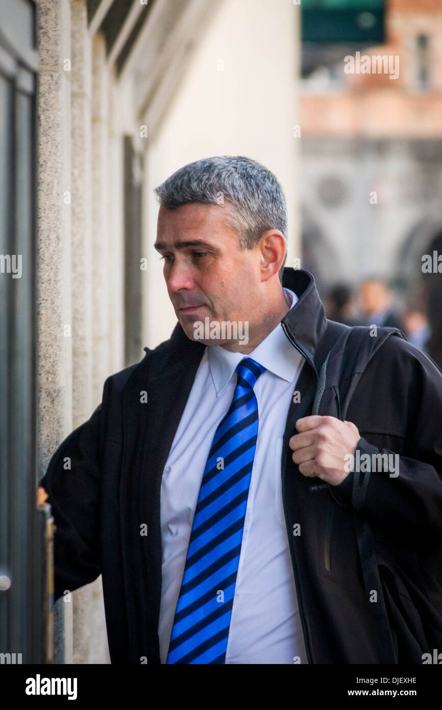 Mark Hanna arriva presso la Old Bailey a Londra per continuare con le notizie di telefono internazionali lo scandalo di hacking di prova. Foto Stock