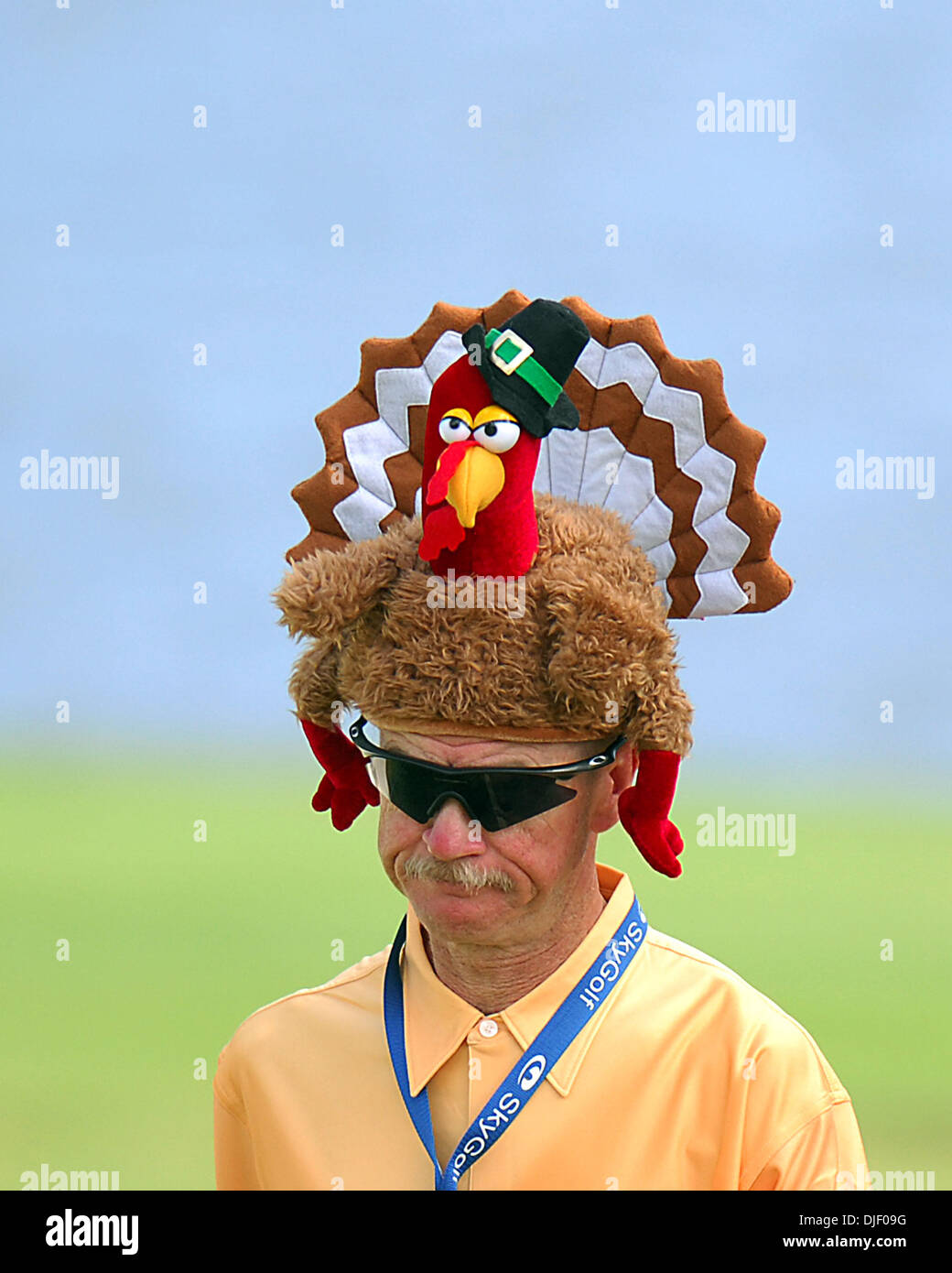 West Palm Beach, Florida, Stati Uniti d'America - KEN SZAFRANSKI da Chicago, mostra off egli turchia hat durante il round finale del campionato ADT al Trump International Golf Course. (Credito Immagine: ? Steve Mitchell/Palm Beach post/ZUMA Press) Foto Stock