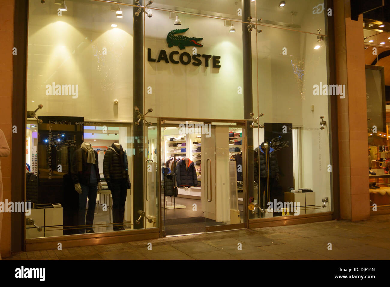 Lacoste shop in Manchester. Foto Stock