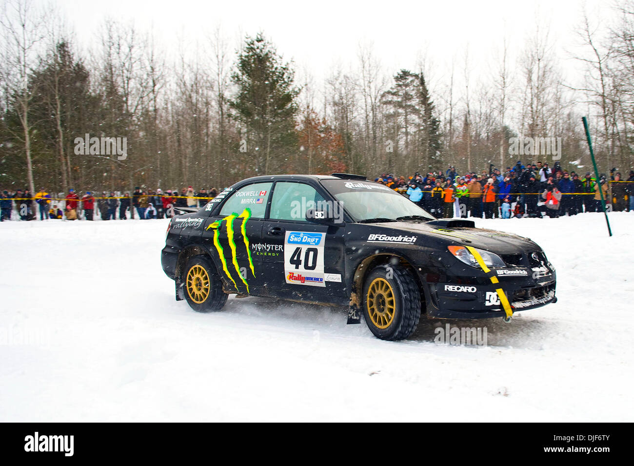 Jan 26, 2008 - Atlanta, Michigan, Stati Uniti d'America - 2008 Rally America Sno Drift rally racing in Atlanta Michigan. (Credito Immagine: © David Bailey/ZUMA Press) Foto Stock