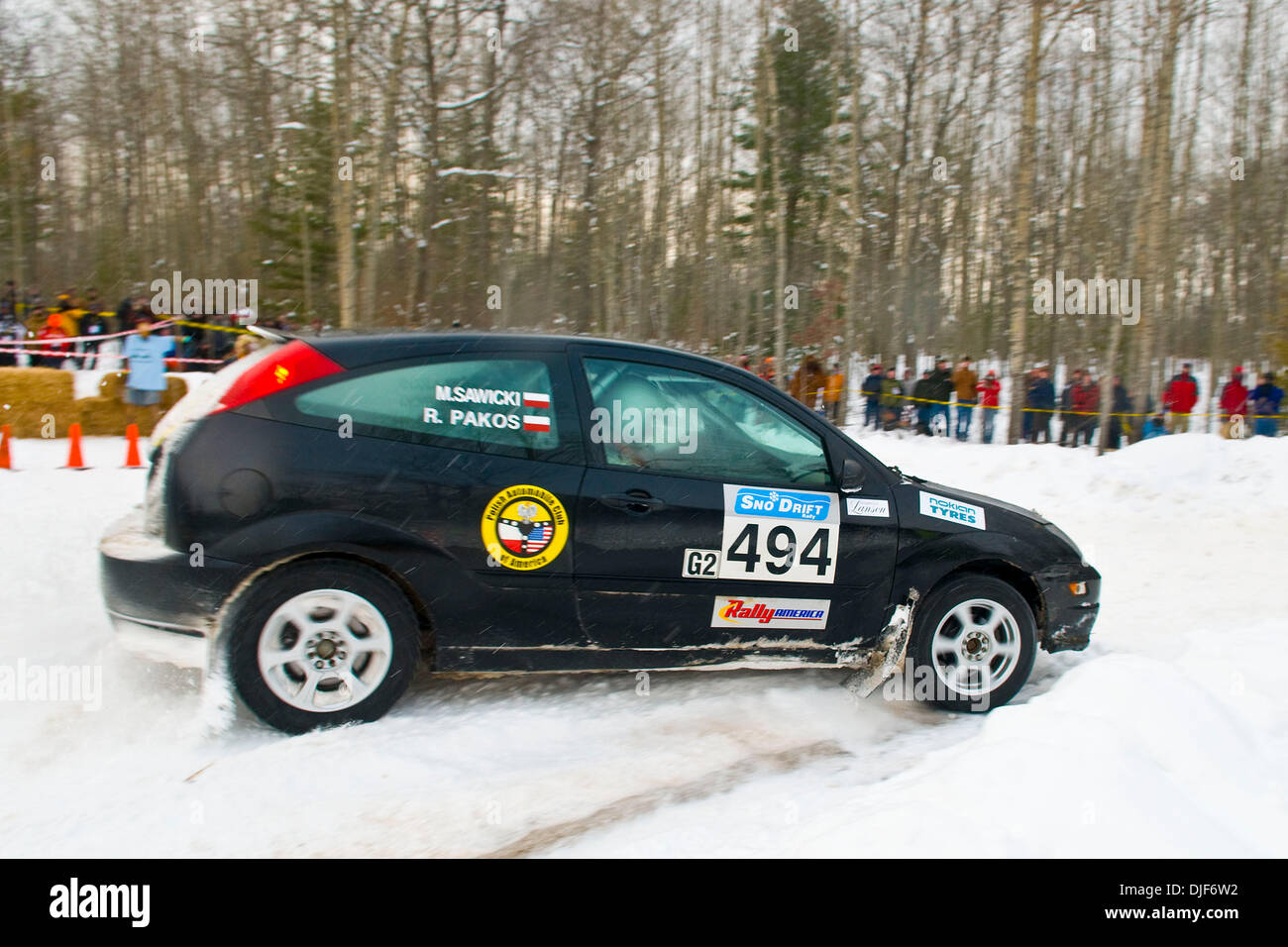 Jan 26, 2008 - Atlanta, Michigan, Stati Uniti d'America - 2008 Rally America Sno Drift rally racing in Atlanta Michigan. (Credito Immagine: © David Bailey/ZUMA Press) Foto Stock