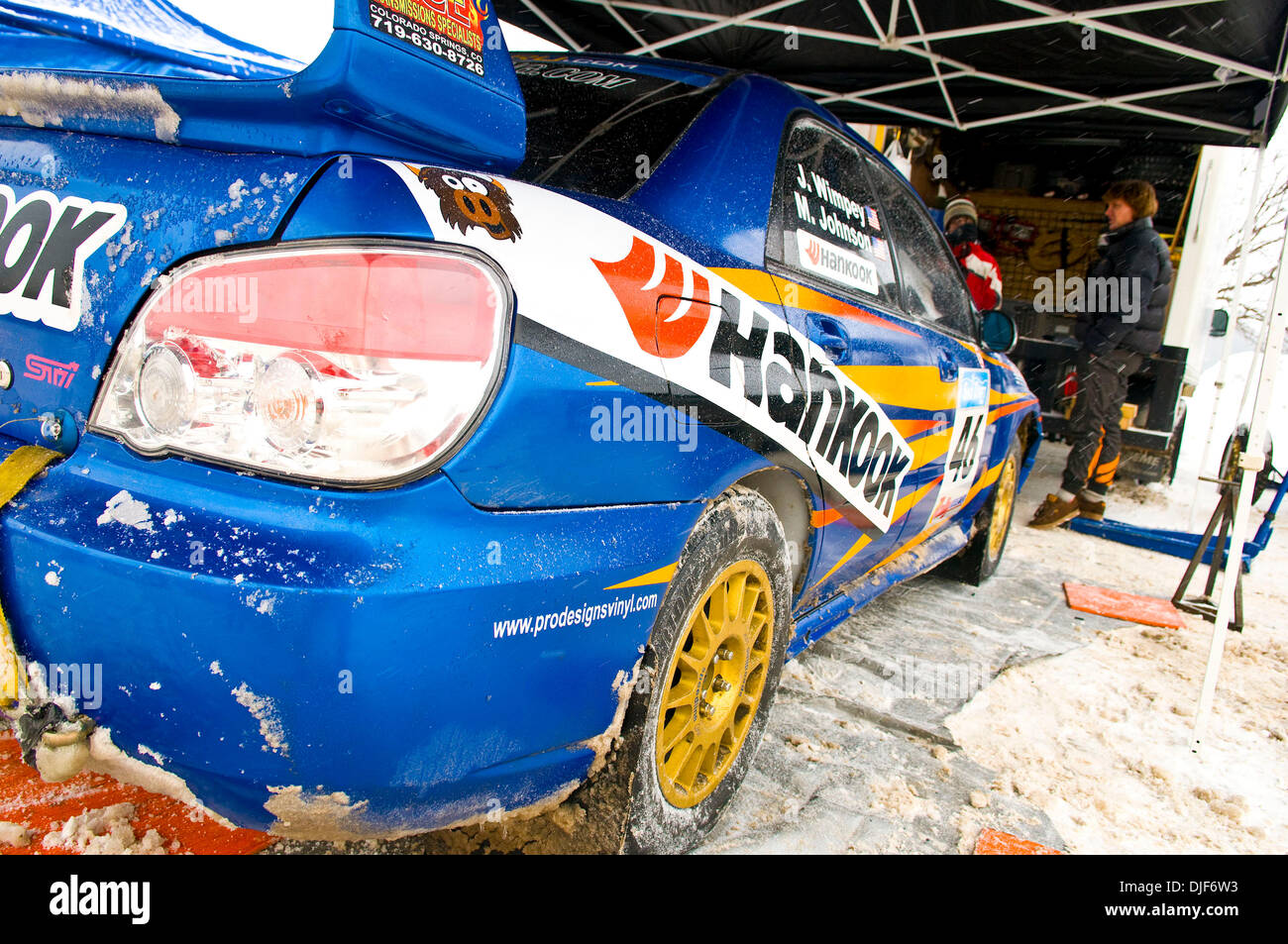 Jan 26, 2008 - Atlanta, Michigan, Stati Uniti d'America - 2008 Rally America Sno Drift rally racing in Atlanta Michigan. (Credito Immagine: © David Bailey/ZUMA Press) Foto Stock
