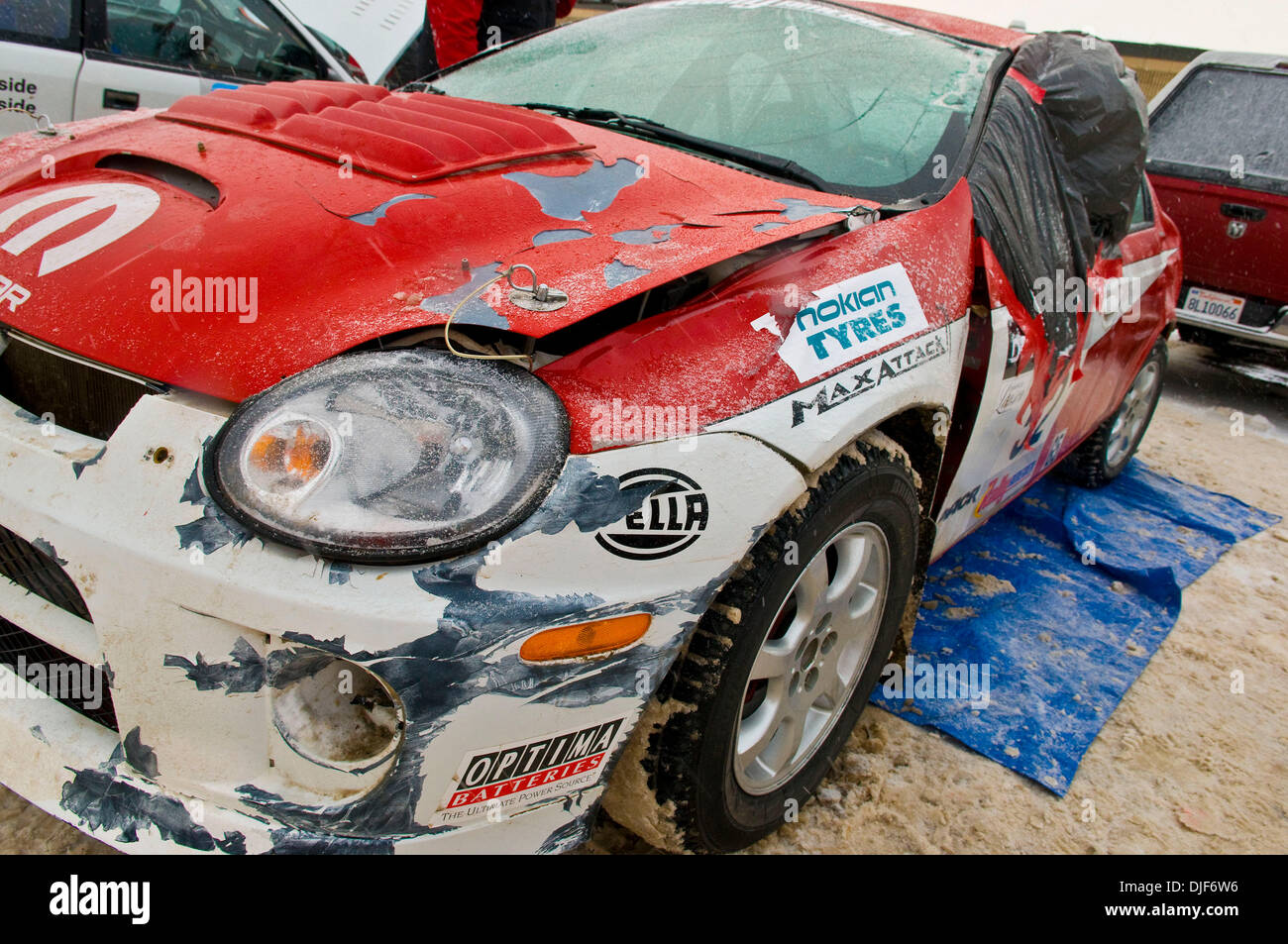 Jan 26, 2008 - Atlanta, Michigan, Stati Uniti d'America - 2008 Rally America Sno Drift rally racing in Atlanta Michigan. (Credito Immagine: © David Bailey/ZUMA Press) Foto Stock