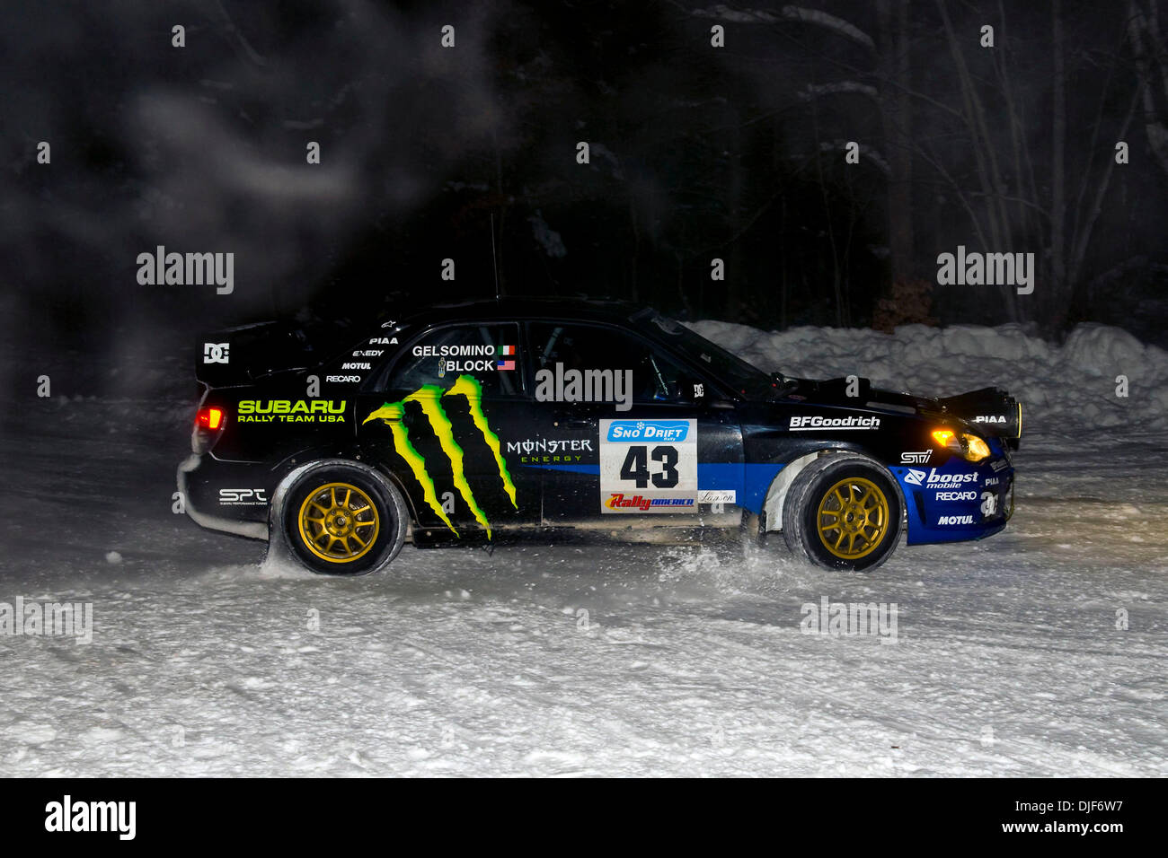 Jan 26, 2008 - Atlanta, Michigan, Stati Uniti d'America - 2008 Rally America Sno Drift rally racing in Atlanta Michigan. (Credito Immagine: © David Bailey/ZUMA Press) Foto Stock