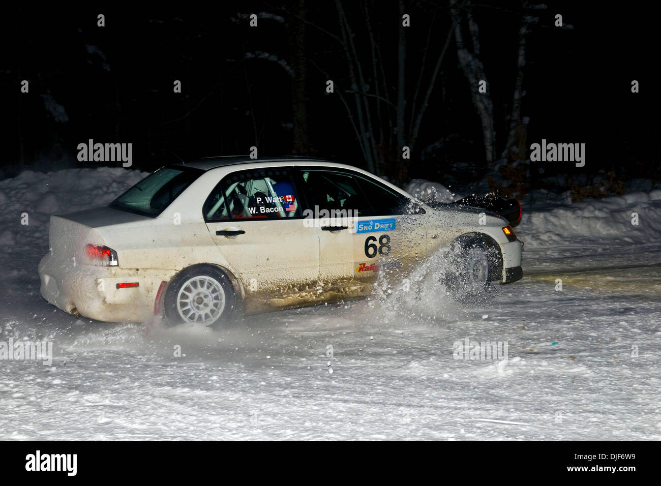 Jan 26, 2008 - Atlanta, Michigan, Stati Uniti d'America - 2008 Rally America Sno Drift rally racing in Atlanta Michigan. (Credito Immagine: © David Bailey/ZUMA Press) Foto Stock