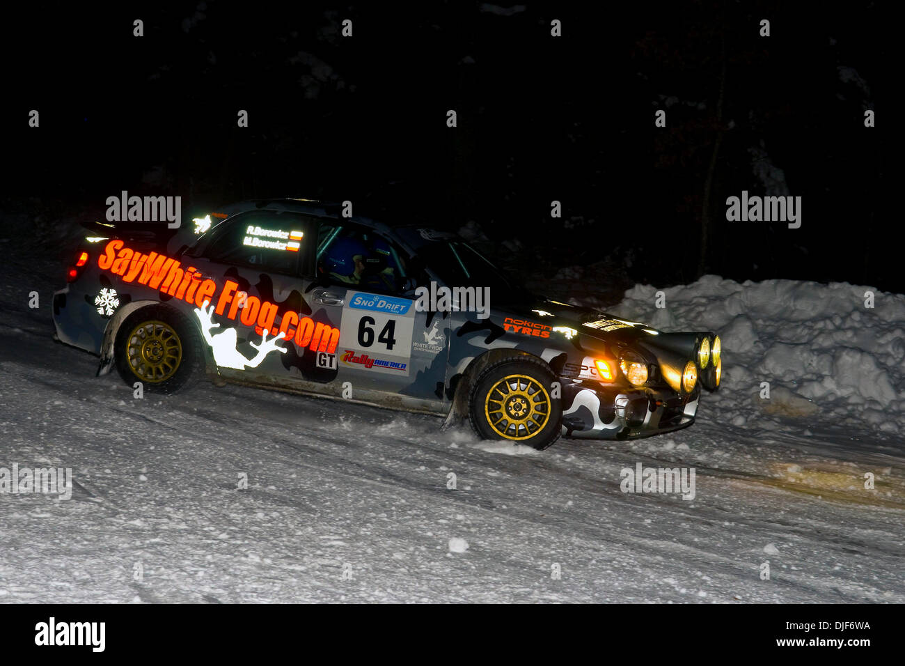 Jan 26, 2008 - Atlanta, Michigan, Stati Uniti d'America - 2008 Rally America Sno Drift rally racing in Atlanta Michigan. (Credito Immagine: © David Bailey/ZUMA Press) Foto Stock