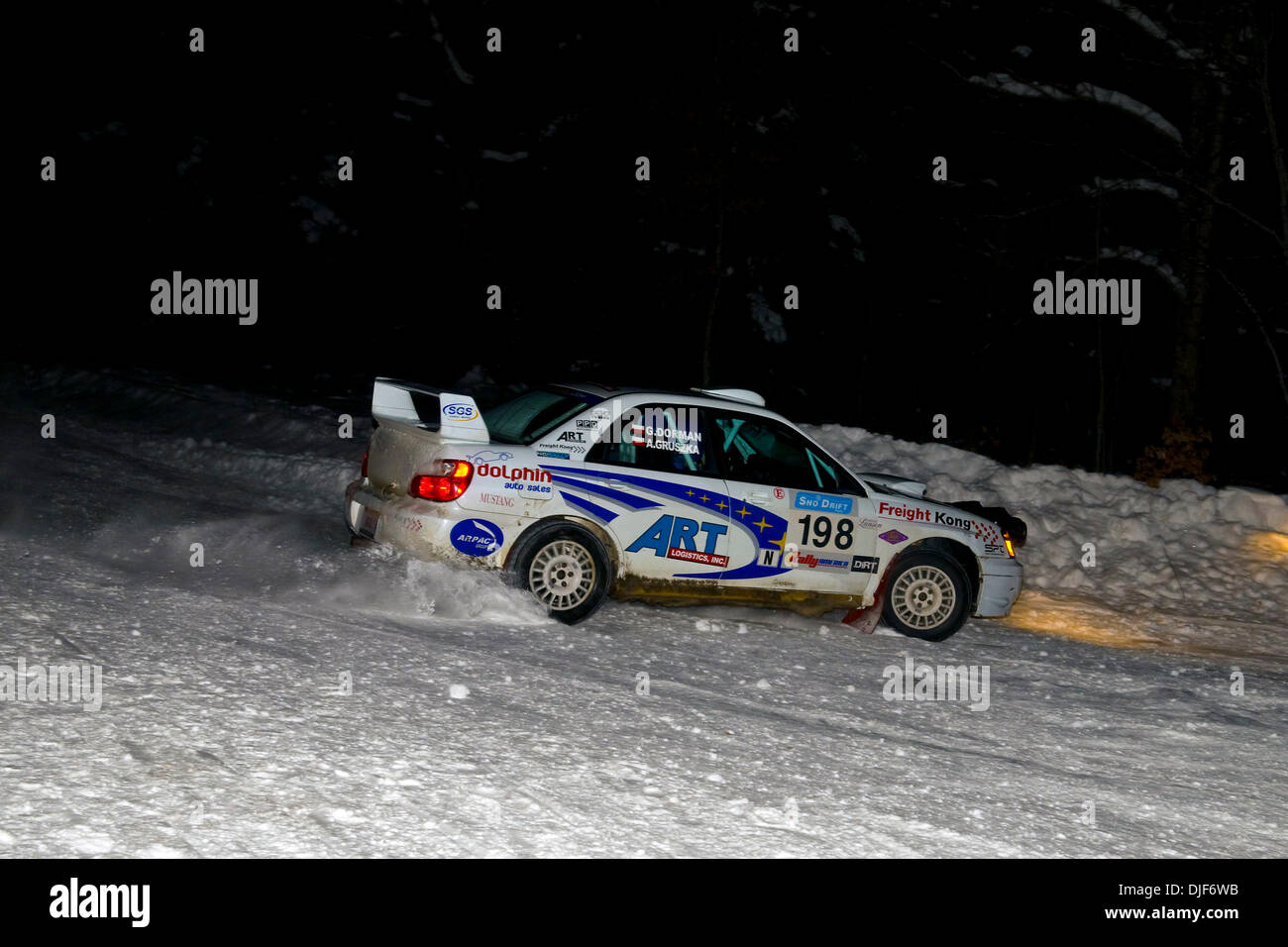 Jan 26, 2008 - Atlanta, Michigan, Stati Uniti d'America - 2008 Rally America Sno Drift rally racing in Atlanta Michigan. (Credito Immagine: © David Bailey/ZUMA Press) Foto Stock