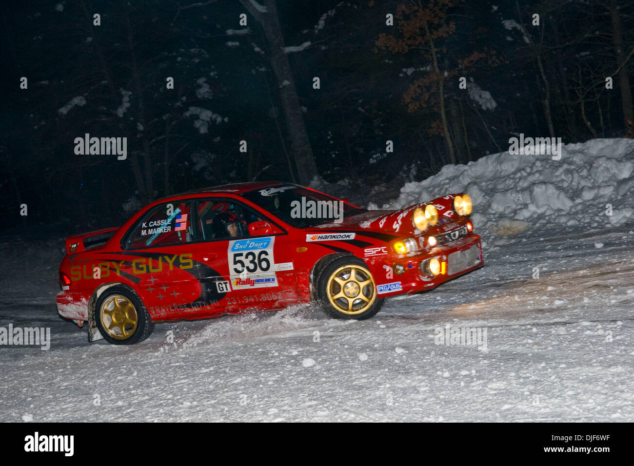 Jan 26, 2008 - Atlanta, Michigan, Stati Uniti d'America - 2008 Rally America Sno Drift rally racing in Atlanta Michigan. (Credito Immagine: © David Bailey/ZUMA Press) Foto Stock