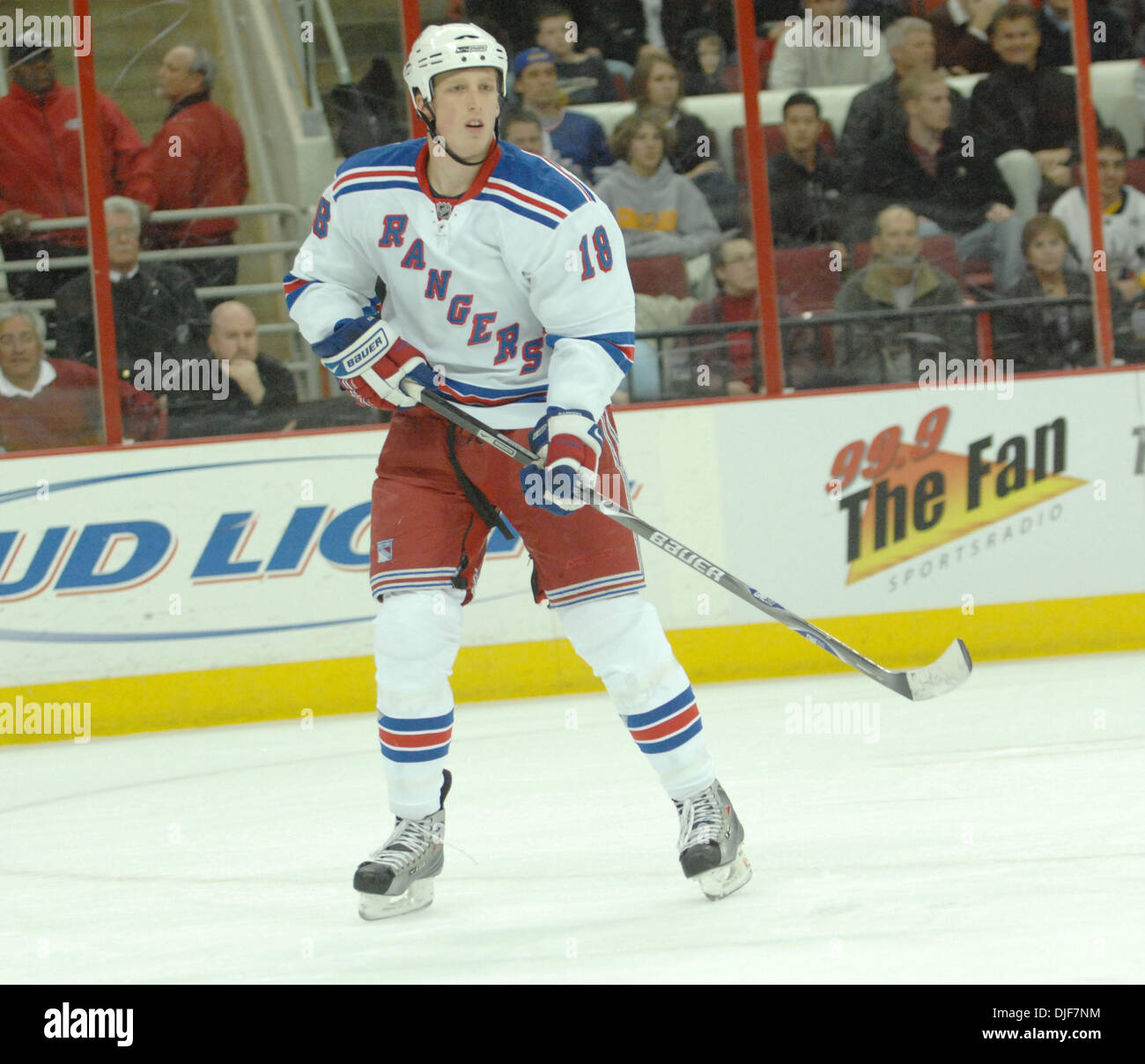 Jan 29, 2008 - Raleigh, North Carolina, Stati Uniti d'America - New York Rangers (18) MARC STAAL. Carolina Hurricanes sconfitto il New York Rangers con un punteggio finale di 3-1 a RBC Center situato in Raleigh. (Credito Immagine: © Jason Moore/ZUMA Press) Foto Stock