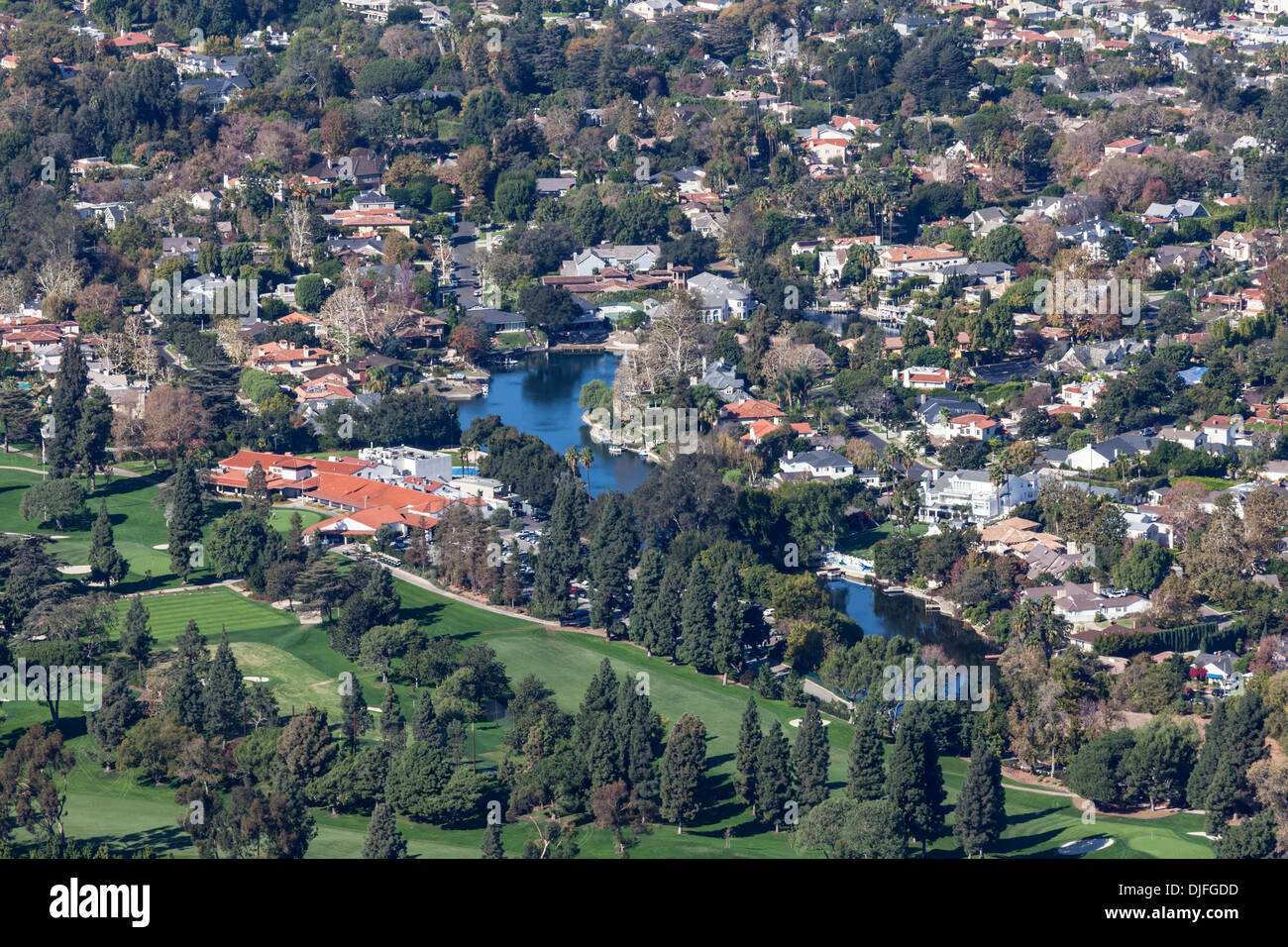 Toluca elegante quartiere del lago nella valle di San Fernando zona di Los Angeles, California. Foto Stock