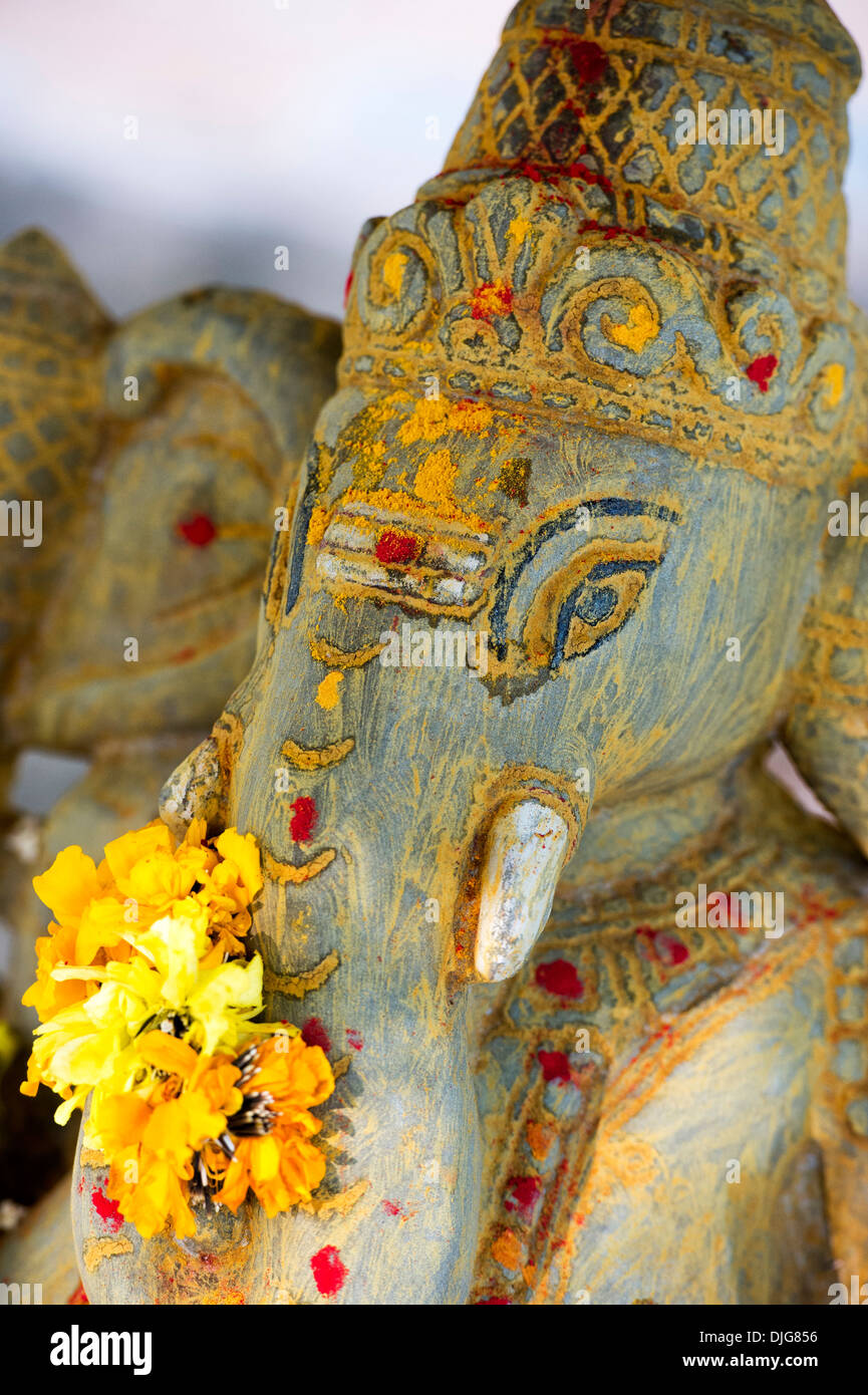 Stone Signore Ganesha statua. India Foto Stock