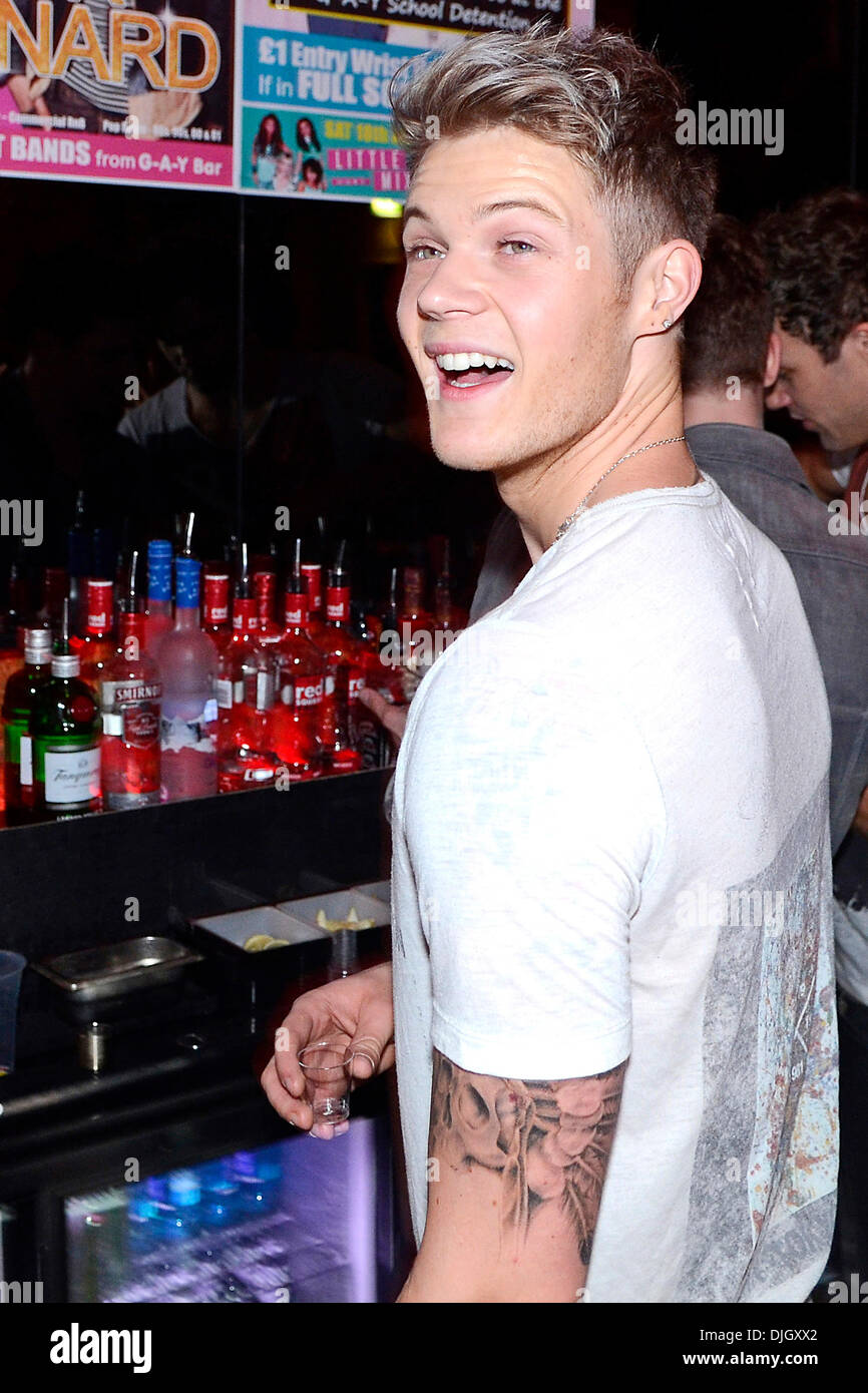 Ryan Fletcher UK boy band Lawson partito e prestazioni a G-A-Y, Londra Inghilterra - 21.07.12 Foto Stock