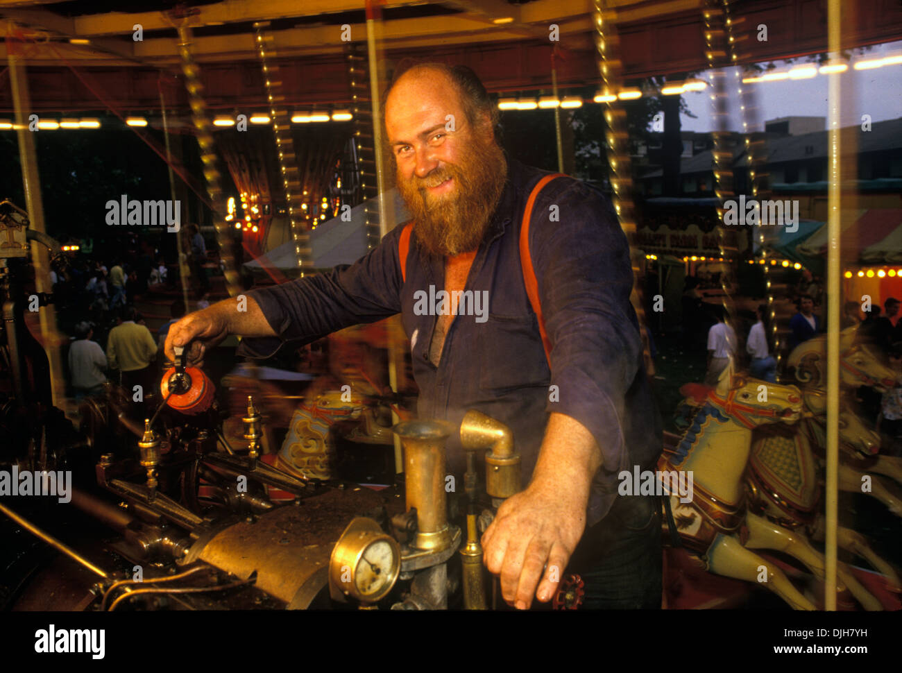 Carradori vapore Luna Park London Regno Unito John Carter. HOMER SYKES Foto Stock