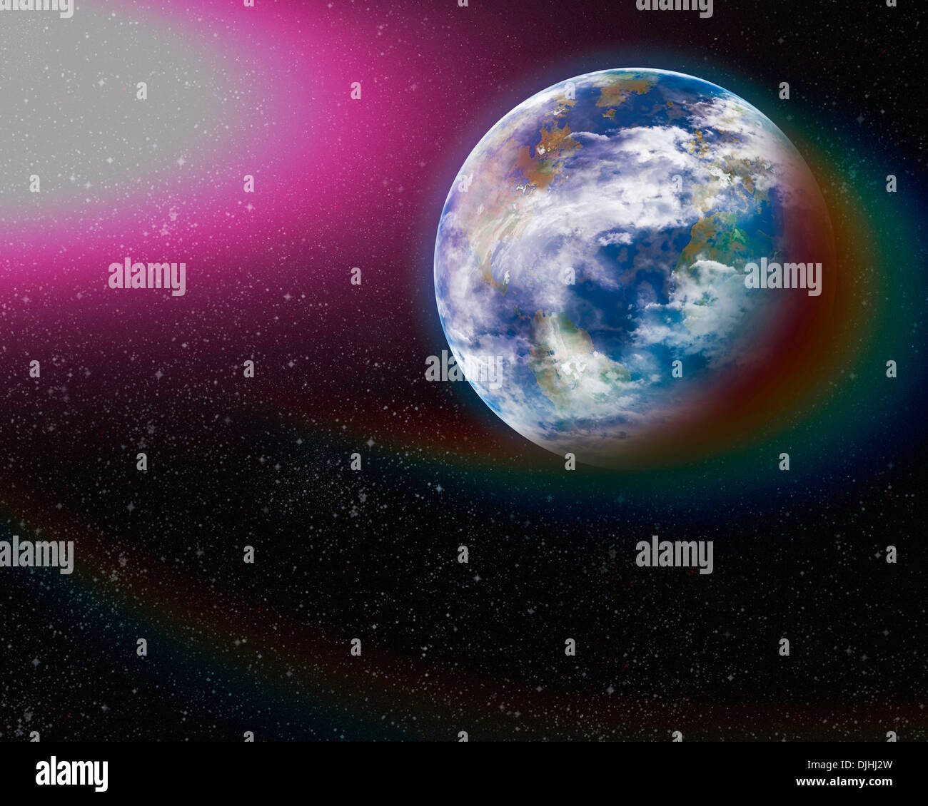 La terra dallo spazio che mostra il Nord e Sud America. Immagine dettagliata. Foto Stock