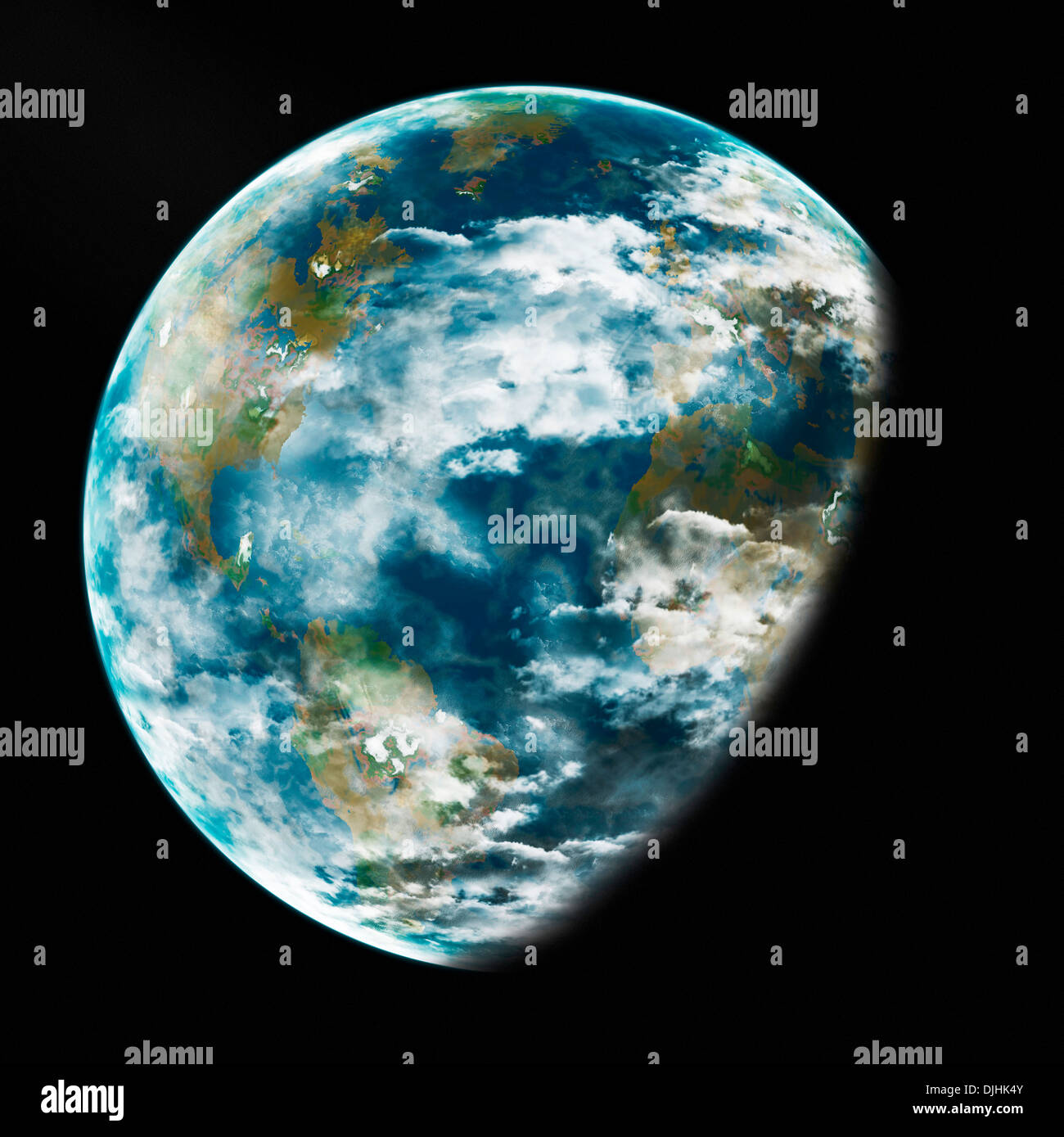 La terra dallo spazio che mostra il Nord e Sud America. Immagine dettagliata. Foto Stock