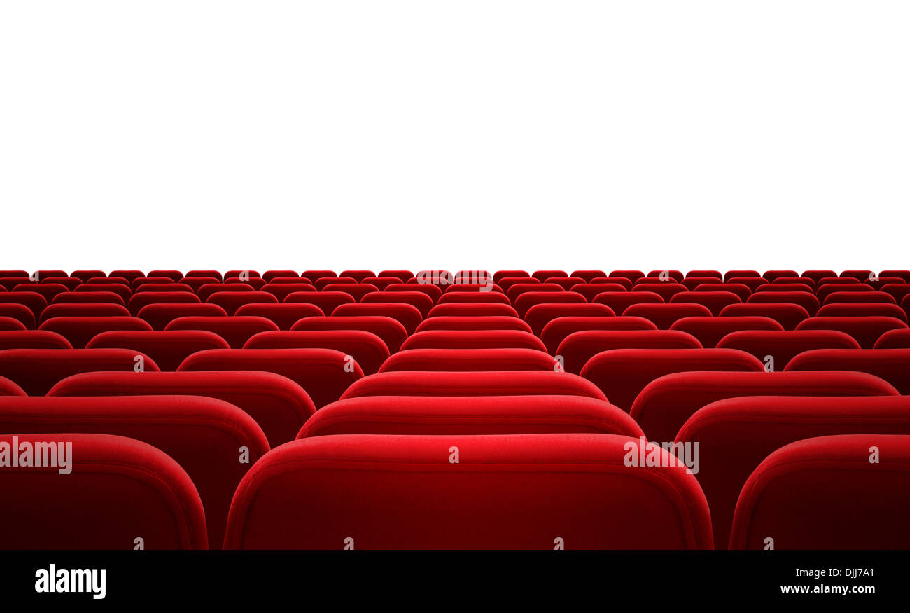 Cinema o pubblico sedi rosso isolato Foto Stock