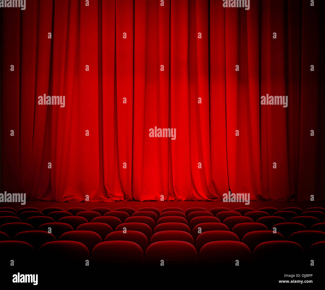 Teatro tende rosse e sedi Foto Stock Teatro tende rosse e sedi Foto Stock