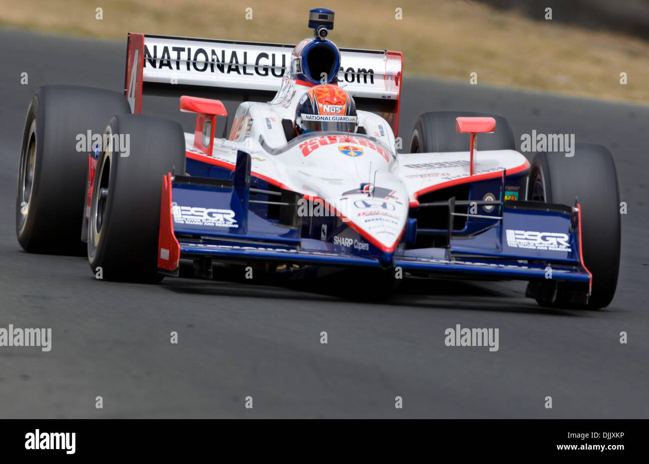 Agosto 21, 2010 - Sonoma, California, Stati Uniti - Panther Racing Dan Wheldon #4 pratiche a Infineon Raceway per domenica€™s Indy Grand Prix di Sonoma. (Credito Immagine: © William Mancebo/ZUMApress.com) Foto Stock