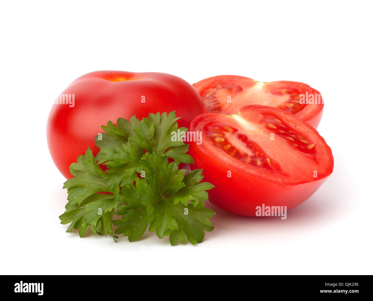 Vegetali di pomodoro isolato su sfondo bianco Foto Stock
