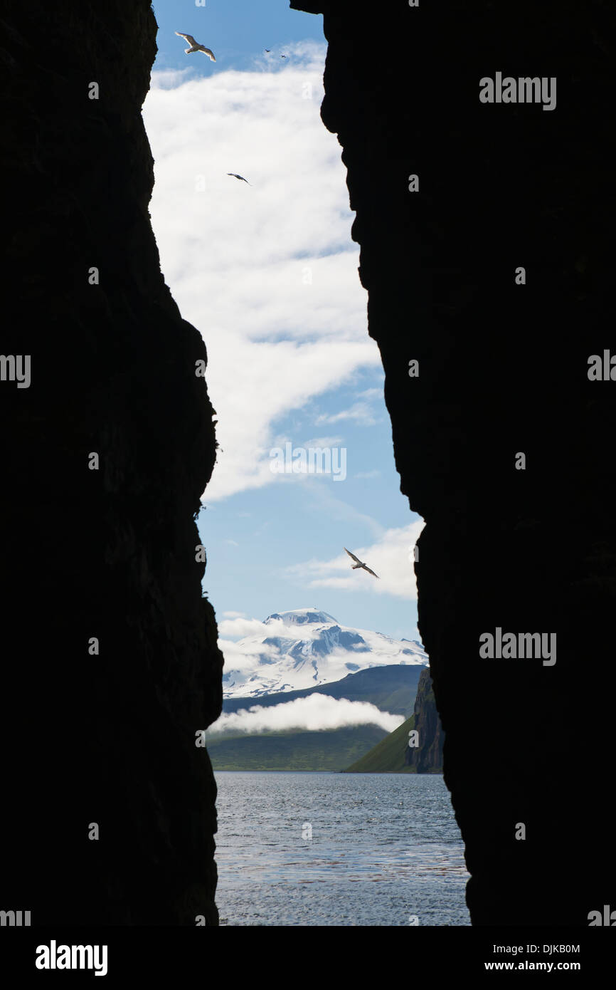 Sankin Isola, Ikatan Bay, isole Aleutian, Alaska. Foto Stock