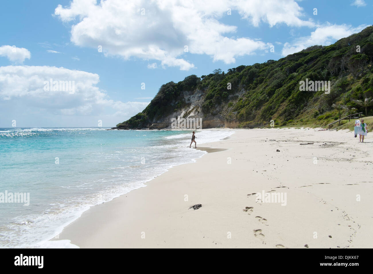 Nuotatori a Ned spiaggia dell Isola di Lord Howe, Australia Foto Stock