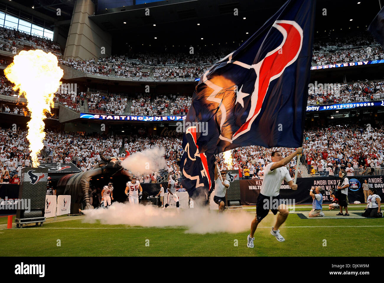 Sett. 12, 2010 - Houston, Texas, Stati Uniti d'America - Houston Texans aprirono la loro stagione 2010 con un gioco contro Indianapolis Colts. I Texans sconfitto i Colts 34-24. (Credito Immagine: © Jerome Miron/Southcreek globale/ZUMApress.com) Foto Stock