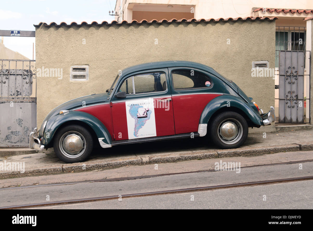 Costruito brasiliana Fusca Volkswagen (VW Beetle). Rio de Janeiro, Espirito Santo, Brasile. Foto Stock