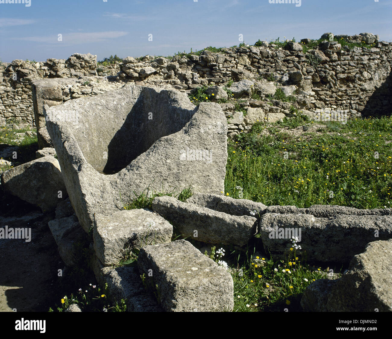La Siria. Ugarit. Antica città portuale presso il Ras Shamra. Neolithic-Late Età del Bronzo. Acequia. Foto Stock