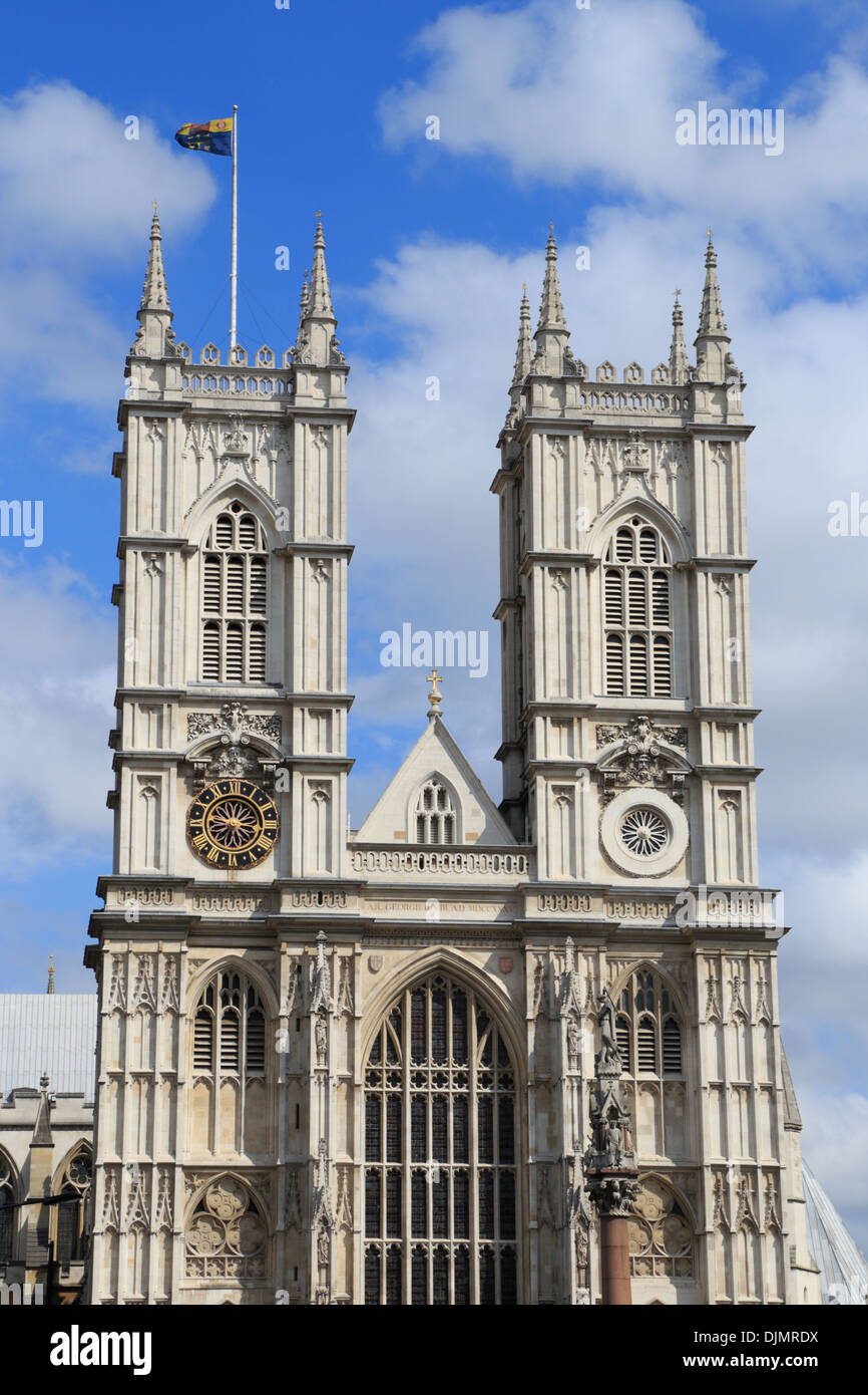 Dettagli architettonici dell'Abbazia di Westminster a Londra, Inghilterra, Regno Unito. Foto Stock