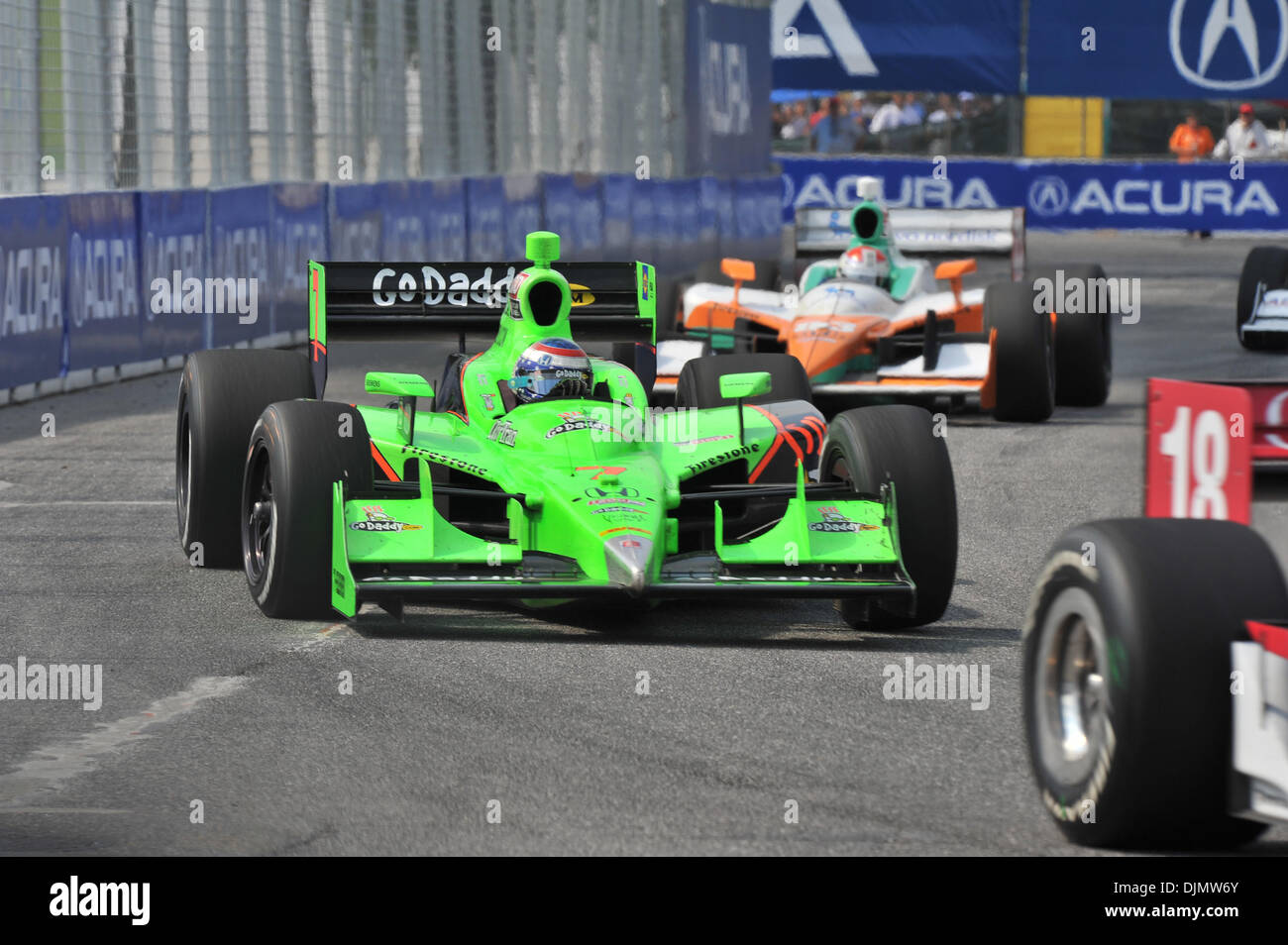 Luglio 10, 2010 - Toronto, Ontario, Canada - Danica Patrick entra nel giro 9 alla Honda Indy Toronto (credito Immagine: © Steve Dormer Southcreek/Global/ZUMAPRESS.com) Foto Stock