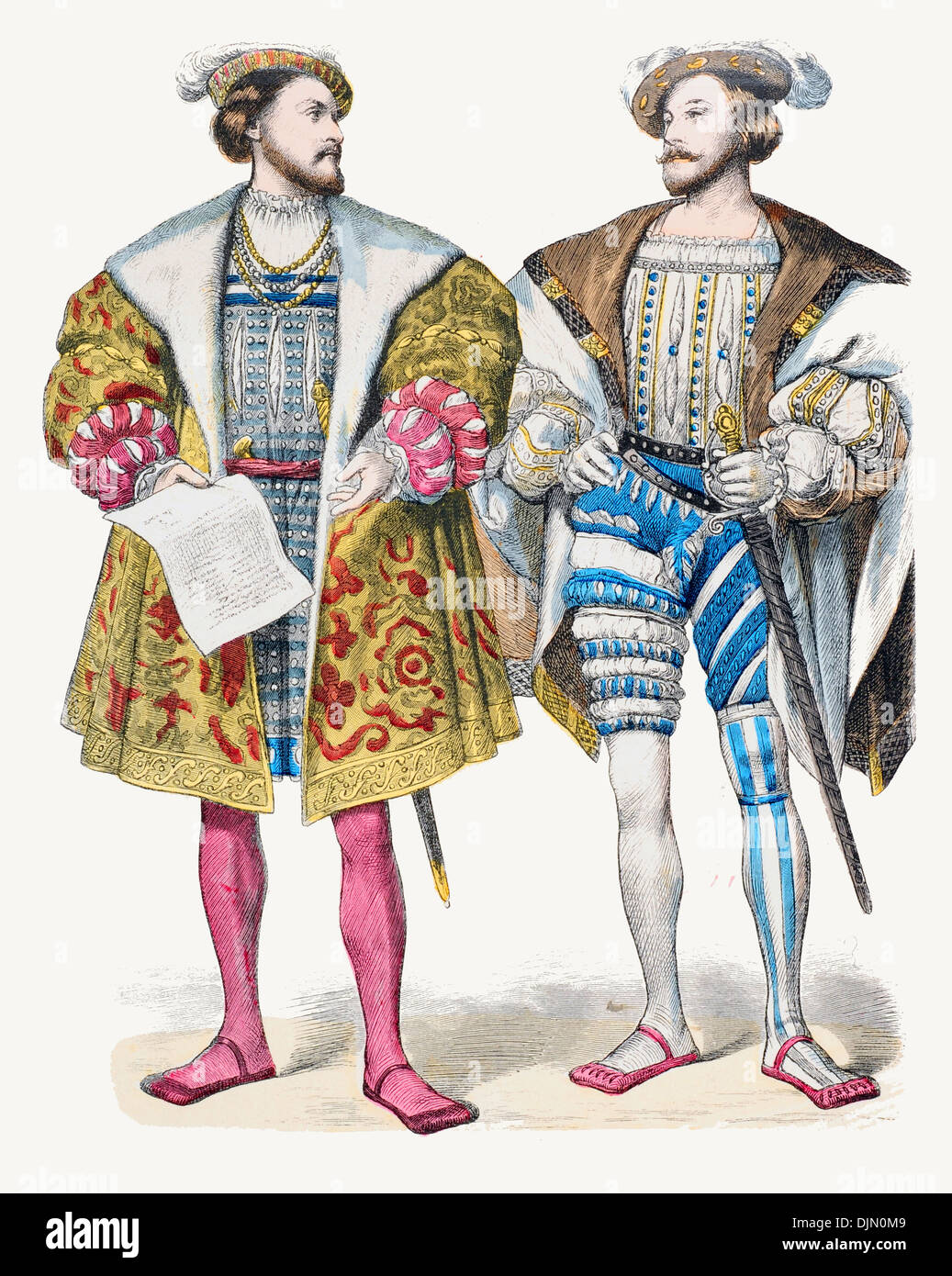 Xvi secolo XVI 1500s Francia da sinistra a destra Henri d'Albret, Re di Navarra, Duc Claude de Lorraine D'Aumale Foto Stock