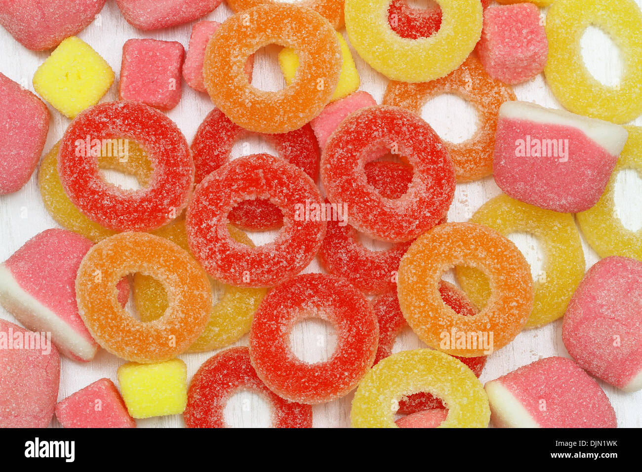 Gelatina colorata candy, close up Foto Stock